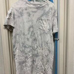 Madewell Light Gray Tie-Dye T-Shirt Dress